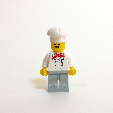 LEGO Minifigure-Chef (Light Gray Legs and Moustache)-Town / Classic Town-CHEF005-Creative Brick Builders